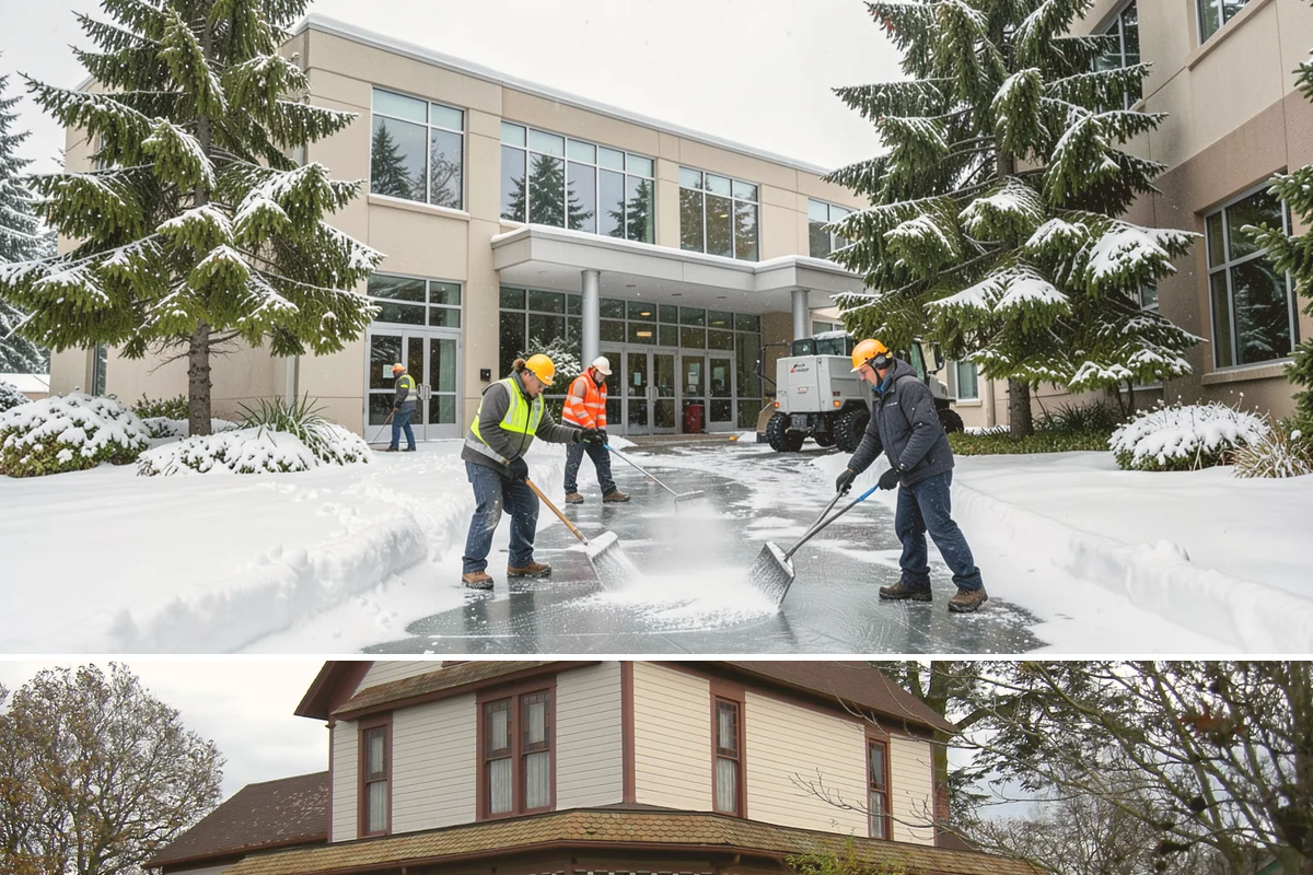 Flat Roof Snow Removal in Sumner, Pierce County, WA - Flat roof snow removal is most urgent during prolonged lowland snow and the wet spells that let meltwater pond and add weight.