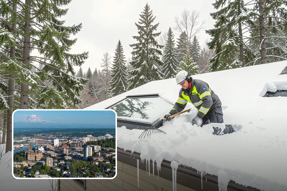 Flat Roof Snow Removal in Tacoma, Pierce County, WA - Prevents dangerous load buildup on non-shedding roofs
