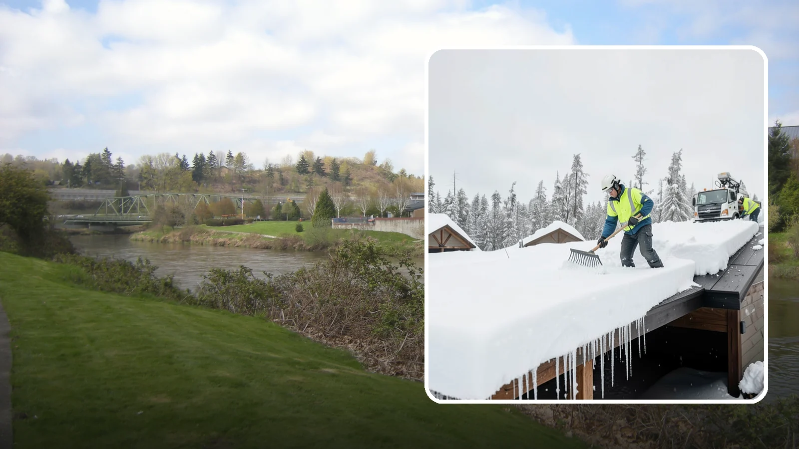 Flat Roof Snow Removal in Tukwila, King County, WA - We clear snow from flat and low-slope roofs where drainage is poor and loads concentrate quickly.