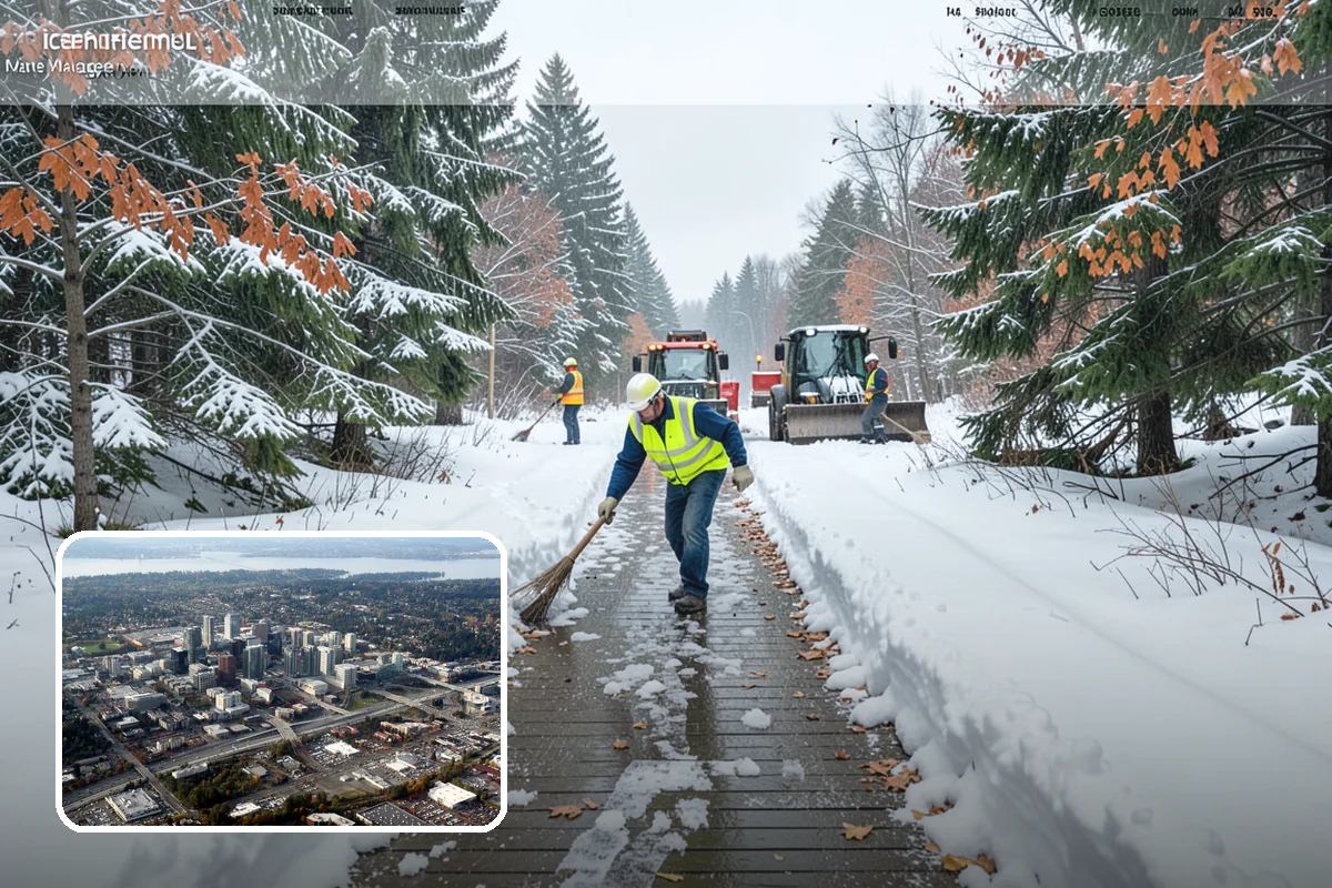 Freezing Rain Response in Bellevue, King County, WA - Pre-treatment that stops the glaze from bonding before drizzle even falls
