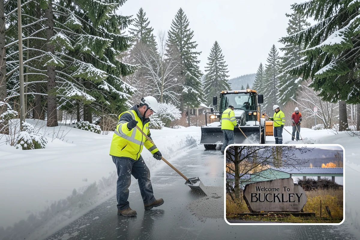 Freezing Rain Response in Buckley, Pierce County, WA - Pre-treatment that stops the glaze from bonding before drizzle even falls