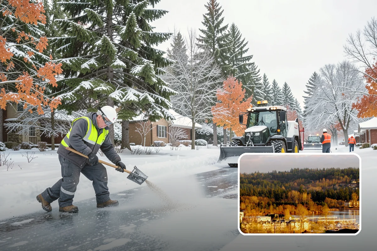 Freezing Rain Response in Kenmore, King County, WA - Pre-treatment that stops the glaze from bonding before drizzle even falls