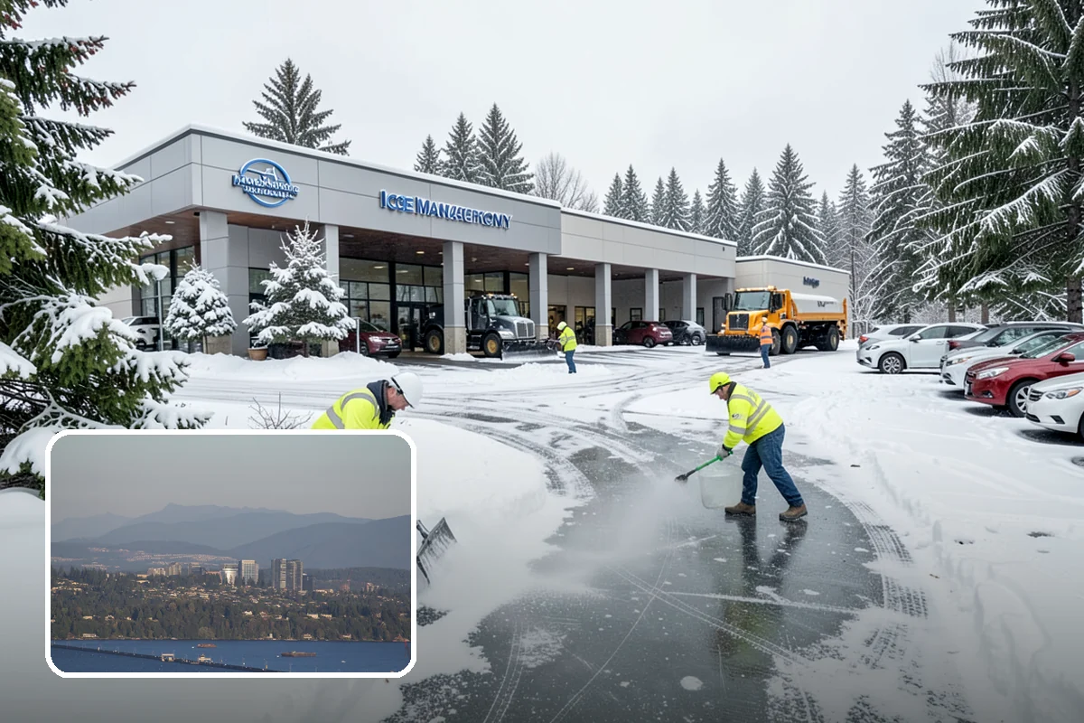 Freezing Rain Response in Medina, King County, WA - Pre-treatment that stops the glaze from bonding before drizzle even falls