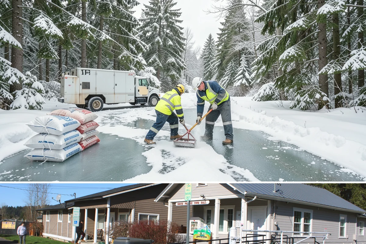 Freezing Rain Response in South Prairie, Pierce County, WA - Freezing rain events peak from December through early February when shallow cold air pools in the Puget Sound basin beneath...