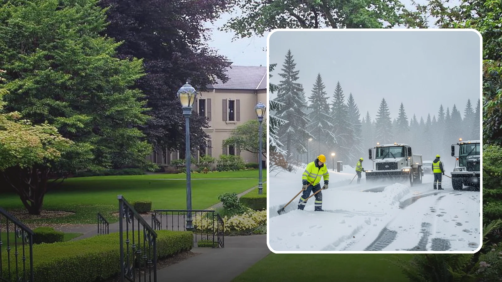 Freezing Rain Response in Woodinville, King County, WA - When freezing rain turns every surface to invisible glass, we treat your property before the first fall happens.