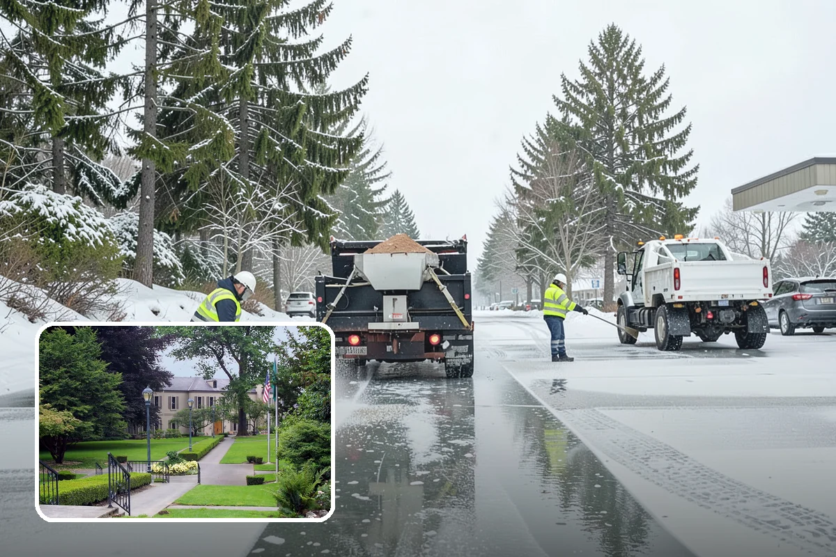 Freezing Rain Response in Woodinville, King County, WA - Pre-treatment that stops the glaze from bonding before drizzle even falls
