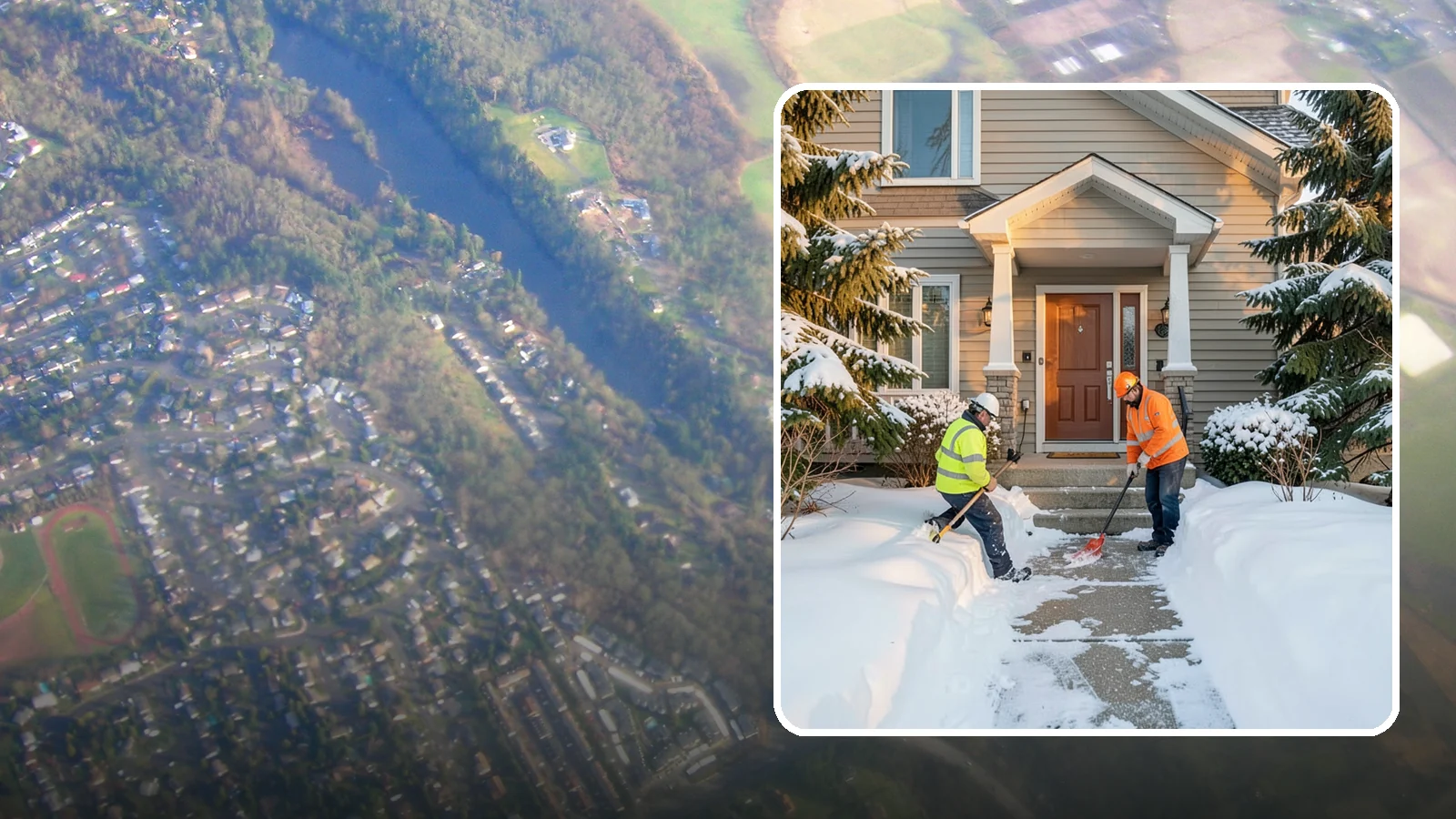 Front Entrance Snow Removal in Algona, King County, WA - We clear the approach to your front door so guests, deliveries, and family arrive without slipping on iced concrete.