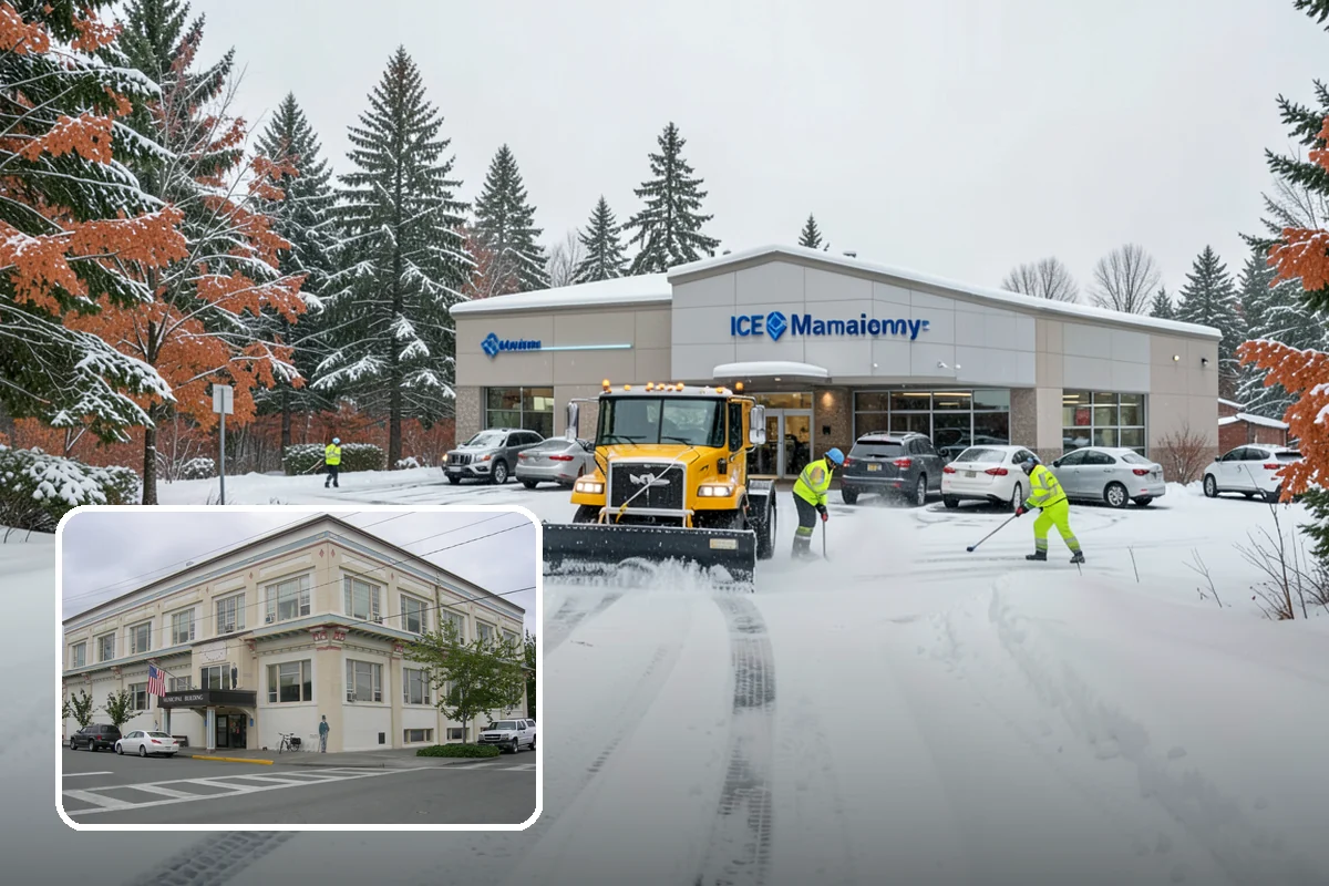 Front Entrance Snow Removal in Anacortes, Skagit County, WA - Removes the ice glaze that forms on shaded thresholds