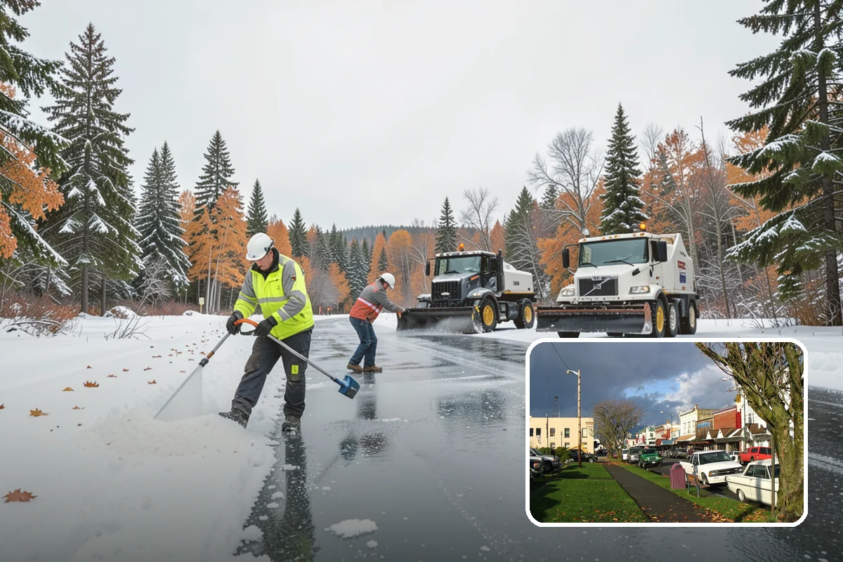 Front Entrance Snow Removal in Arlington, Snohomish County, WA - Removes the ice glaze that forms on shaded thresholds