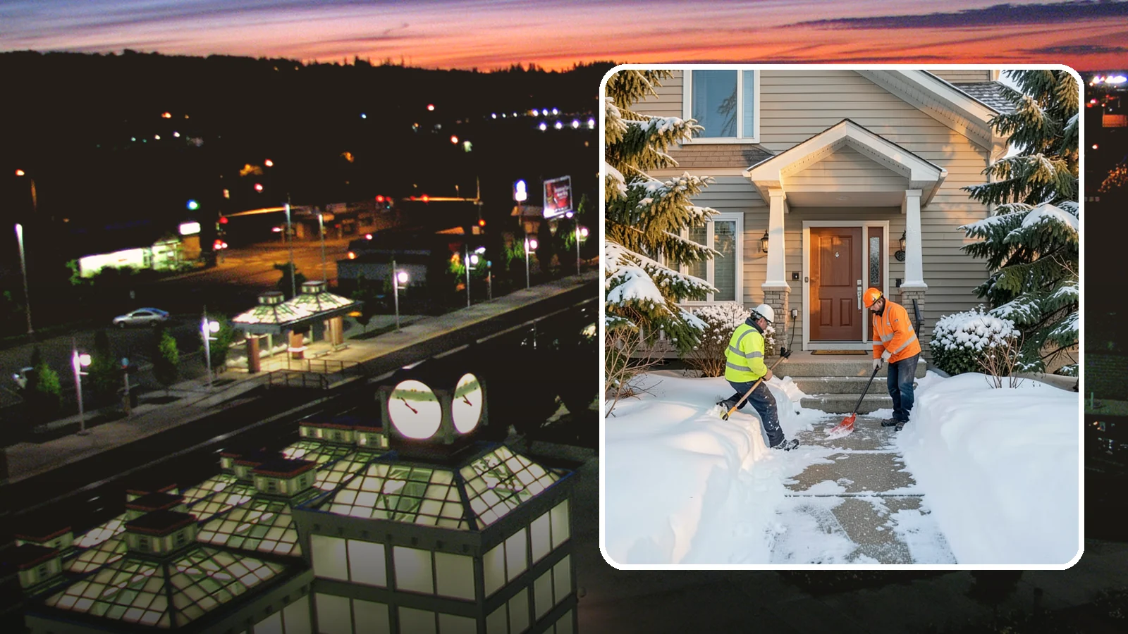 Front Entrance Snow Removal in Auburn, King County, WA - We clear the approach to your front door so guests, deliveries, and family arrive without slipping on iced concrete.
