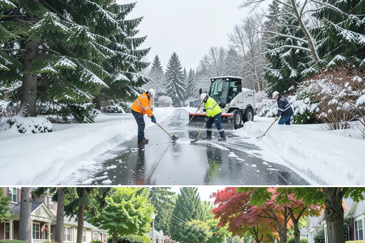 Front Entrance Snow Removal in Beaux Arts Village, King County, WA - Get on our route by late November so your entrance is protected before the season's first hard frost.