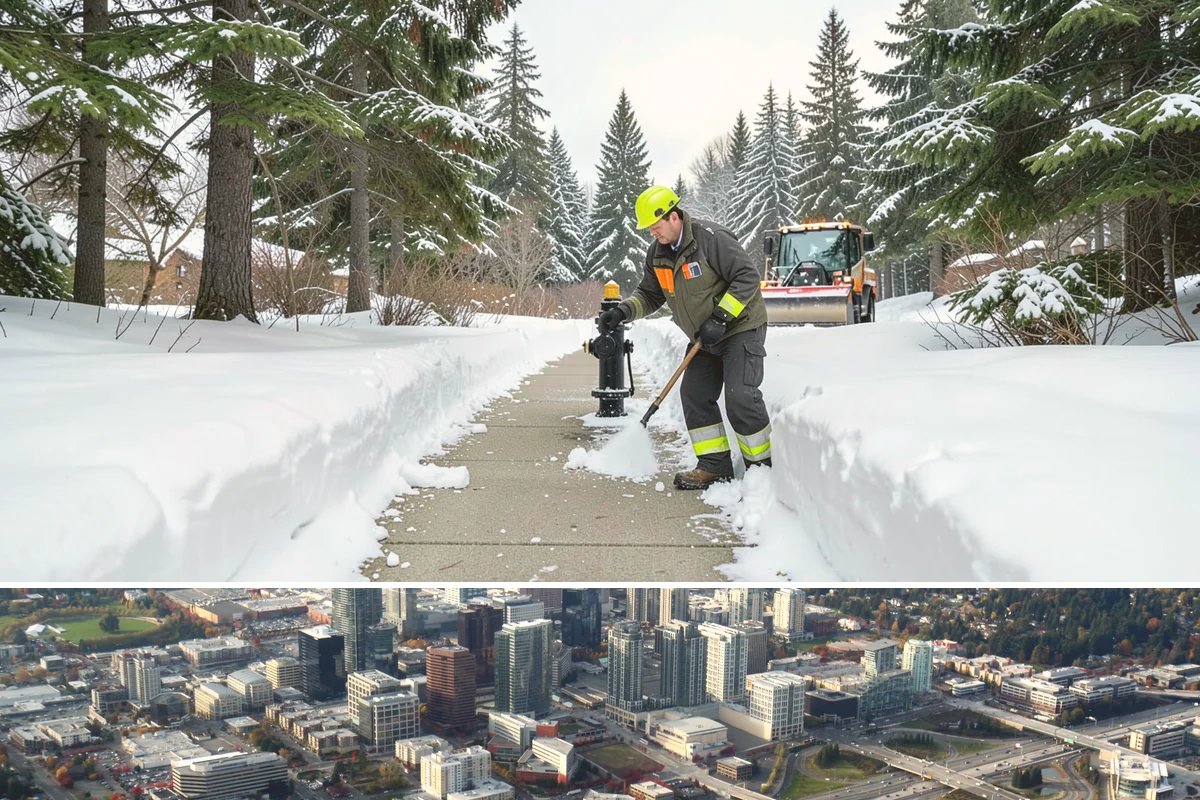 Front Entrance Snow Removal in Bellevue, King County, WA - Get on our route by late November so your entrance is protected before the season's first hard frost.