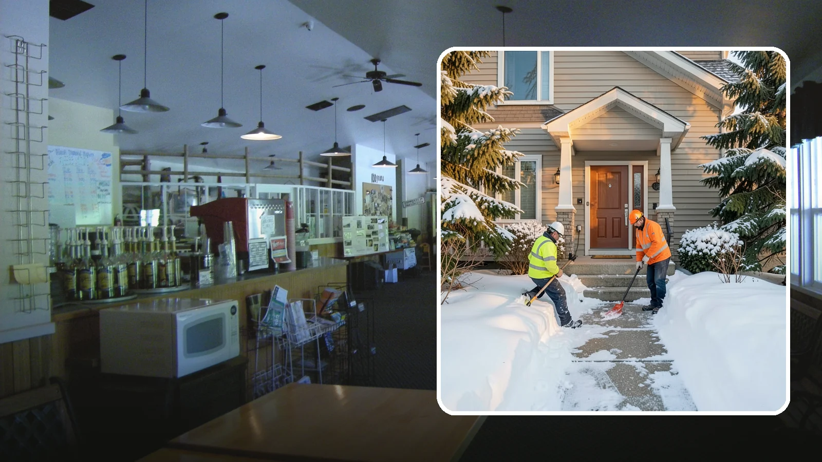 Front Entrance Snow Removal in Black Diamond, King County, WA - We clear the approach to your front door so guests, deliveries, and family arrive without slipping on iced concrete.