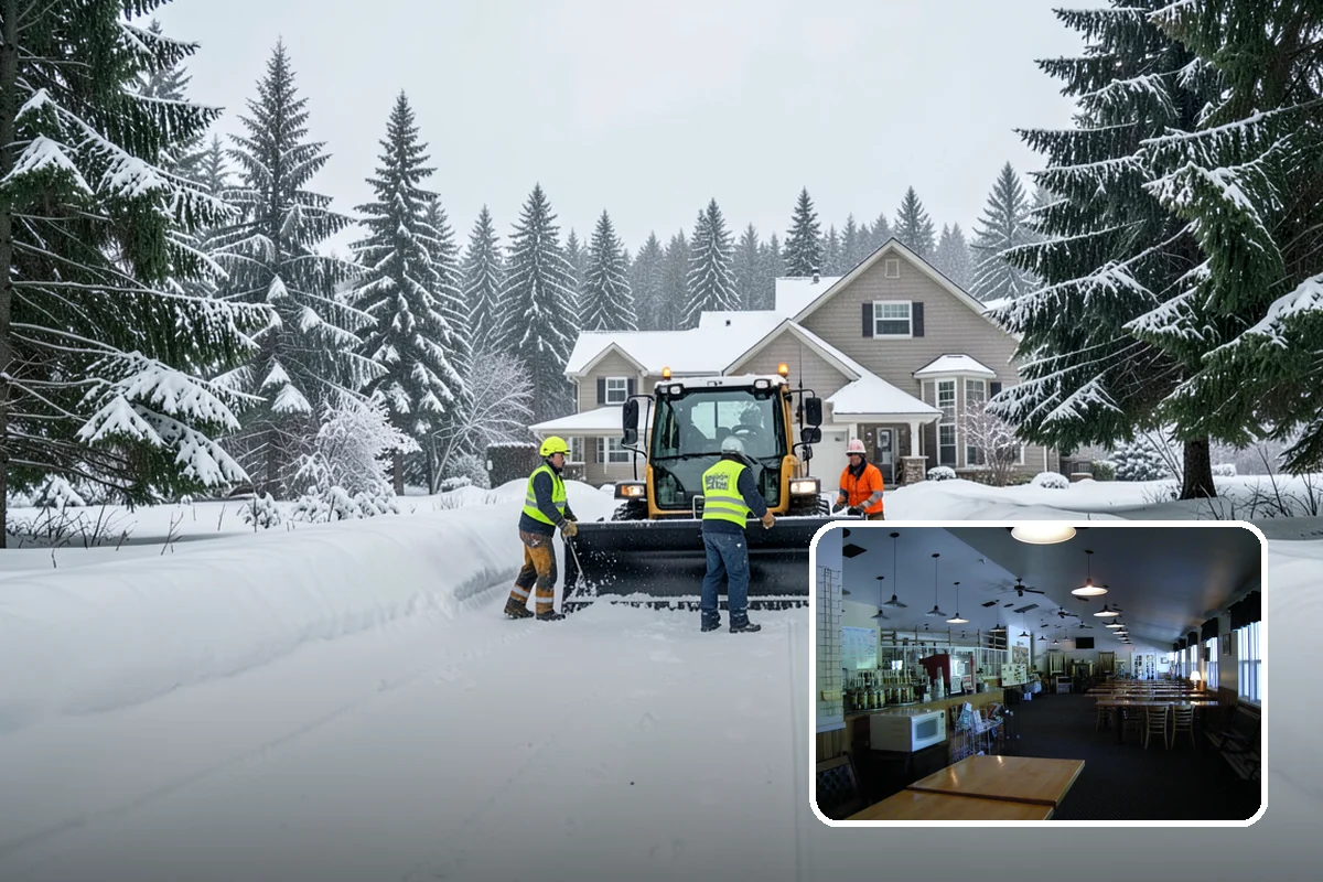 Front Entrance Snow Removal in Black Diamond, King County, WA - Removes the ice glaze that forms on shaded thresholds