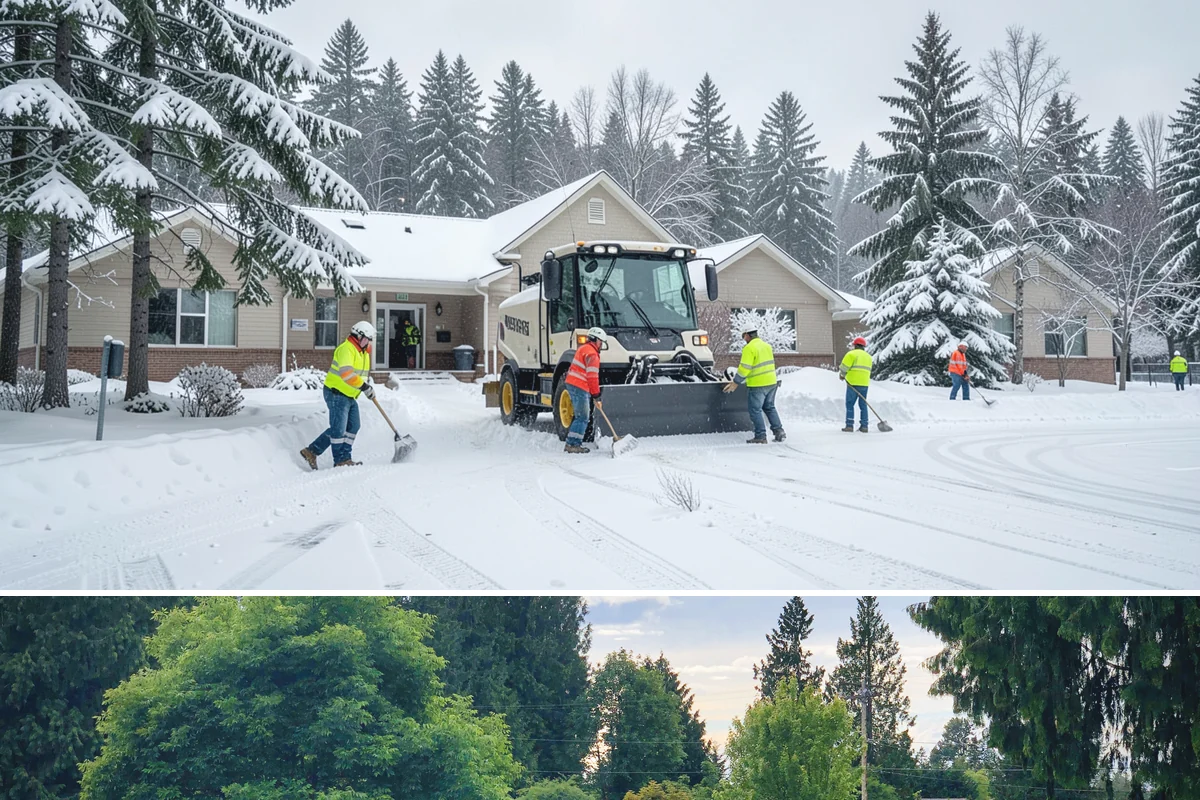 Front Entrance Snow Removal in Bonney Lake, Pierce County, WA - Get on our route by late November so your entrance is protected before the season's first hard frost.