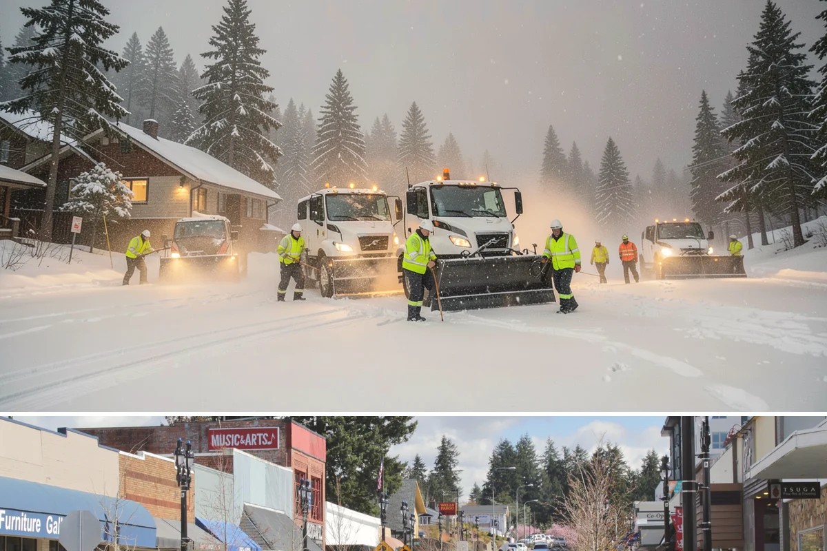 Front Entrance Snow Removal in Bothell, King County, WA - Get on our route by late November so your entrance is protected before the season's first hard frost.