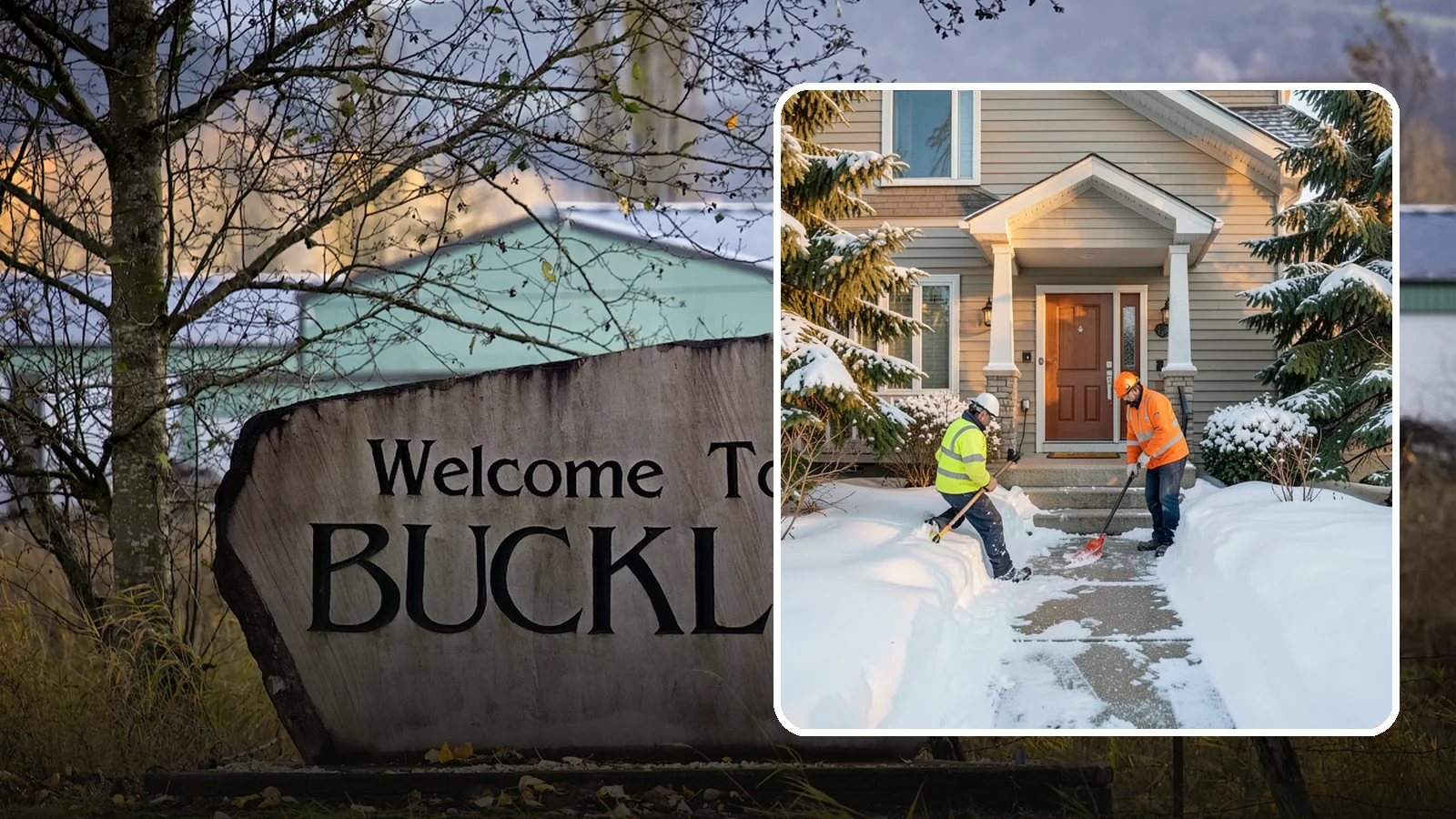 Front Entrance Snow Removal in Buckley, Pierce County, WA - We clear the approach to your front door so guests, deliveries, and family arrive without slipping on iced concrete.