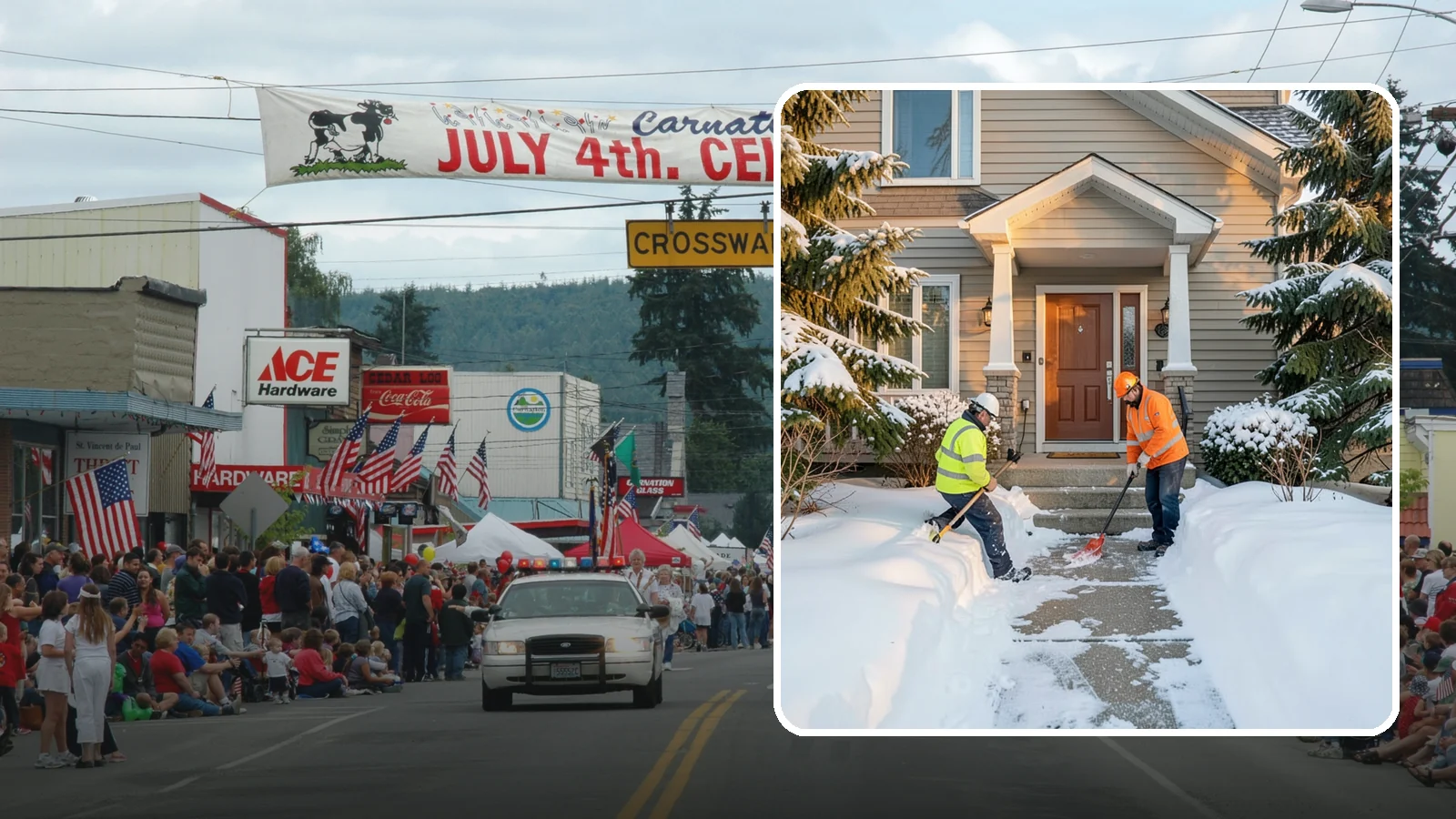 Front Entrance Snow Removal in Carnation, King County, WA - We clear the approach to your front door so guests, deliveries, and family arrive without slipping on iced concrete.