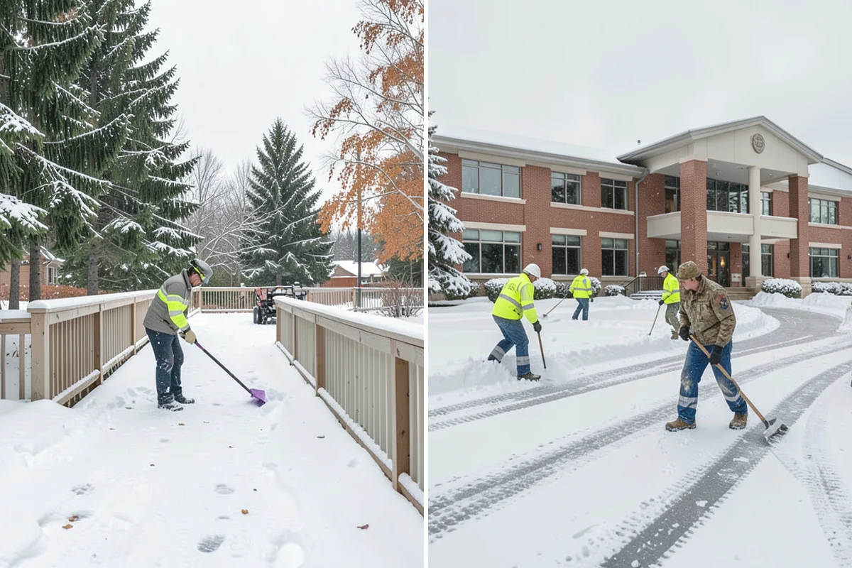 Front Entrance Snow Removal in Carnation, King County, WA - We assess the landing, approach, and door threshold