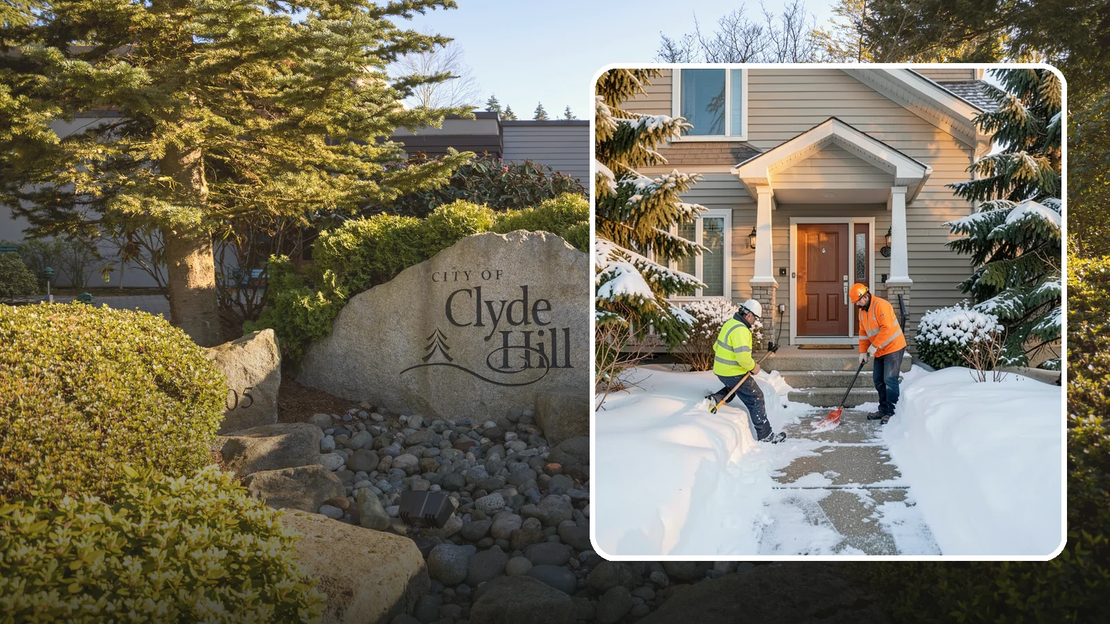 Front Entrance Snow Removal in Clyde Hill, King County, WA - We clear the approach to your front door so guests, deliveries, and family arrive without slipping on iced concrete.