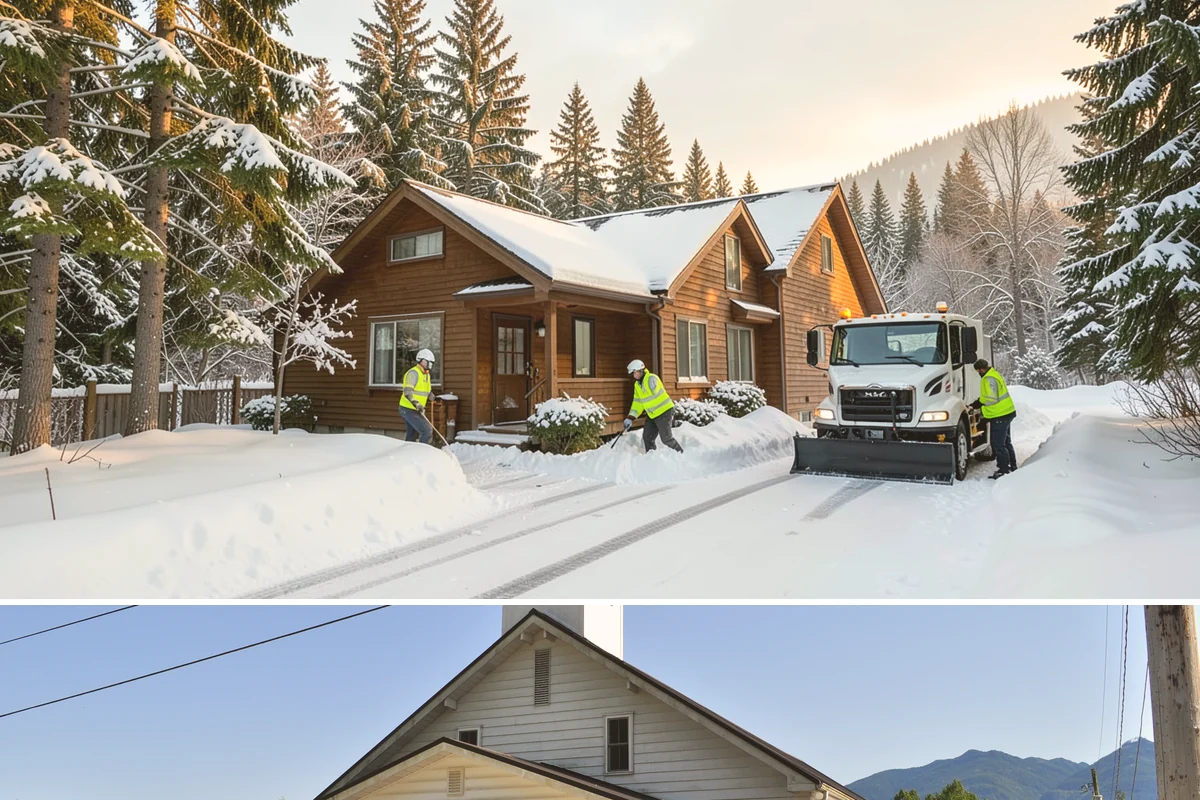 Front Entrance Snow Removal in Concrete, Skagit County, WA - Get on our route by late November so your entrance is protected before the season's first hard frost.