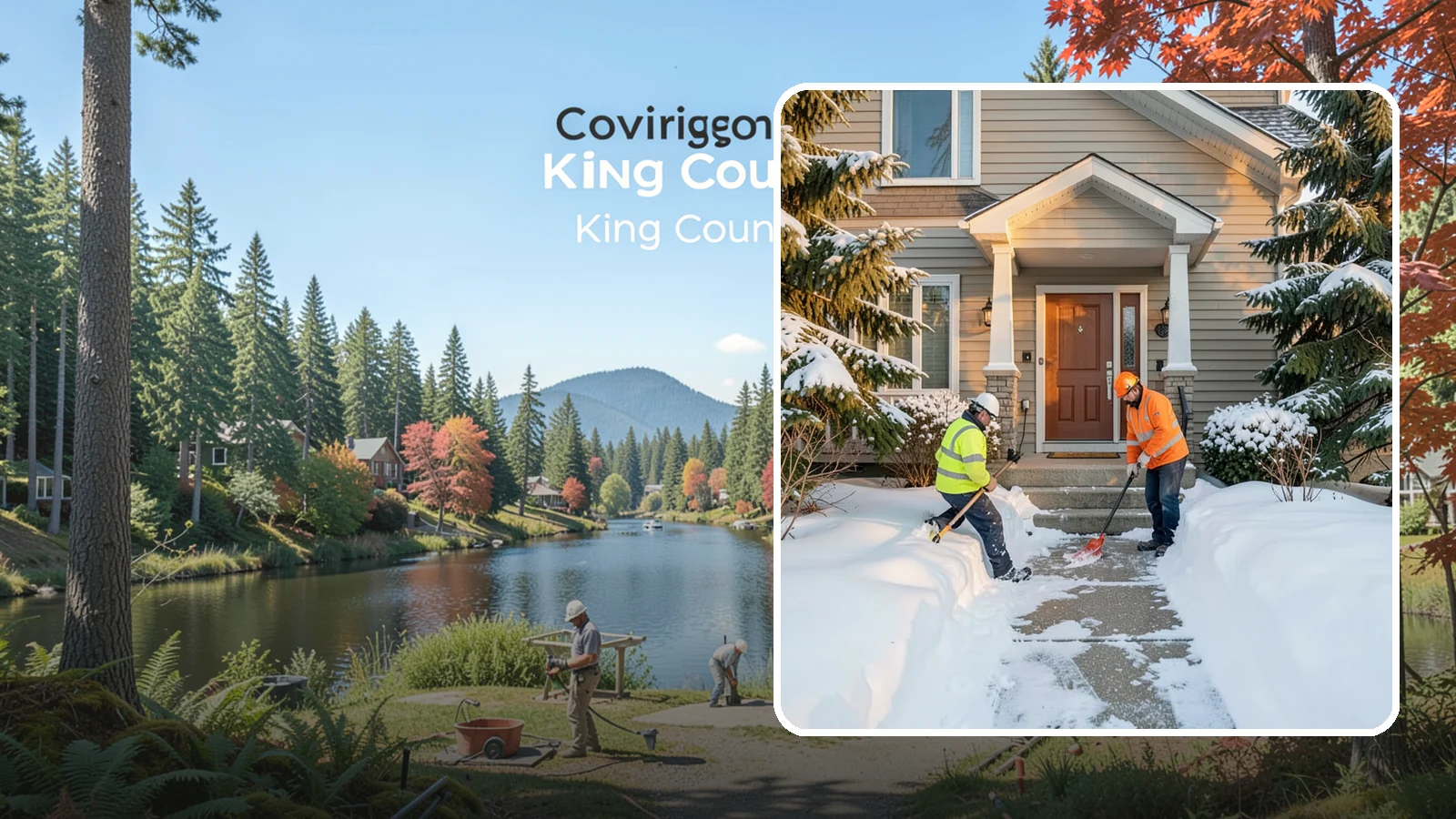 Front Entrance Snow Removal in Covington, King County, WA - We clear the approach to your front door so guests, deliveries, and family arrive without slipping on iced concrete.