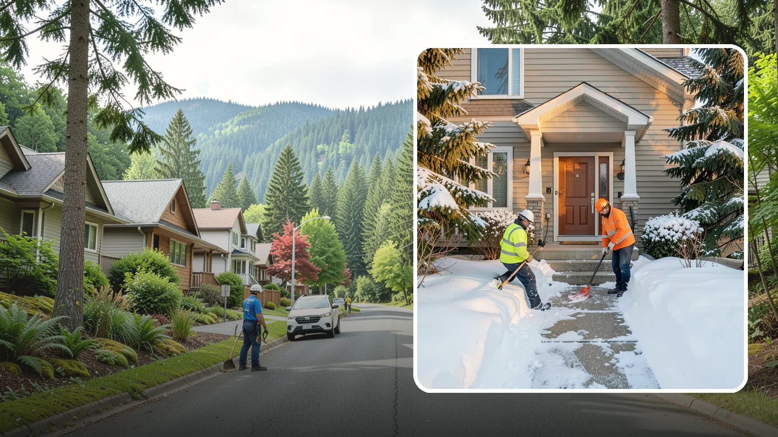 Front Entrance Snow Removal in Darrington, Snohomish County, WA - We clear the approach to your front door so guests, deliveries, and family arrive without slipping on iced concrete.