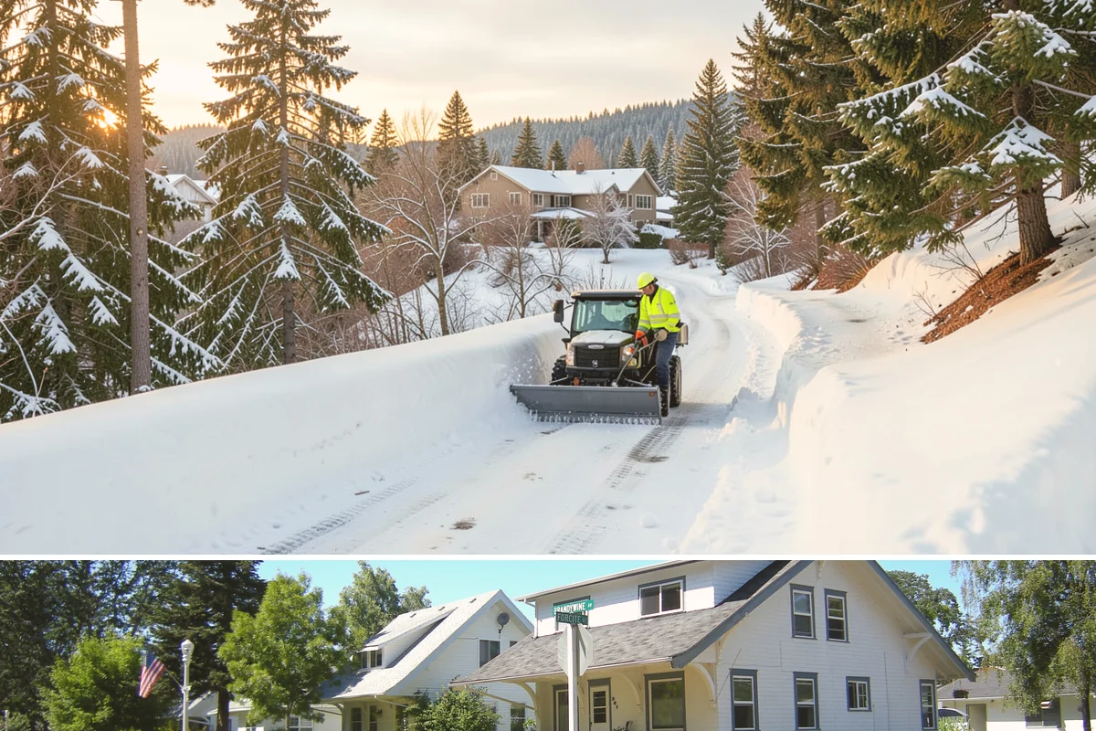 Front Entrance Snow Removal in DuPont, Pierce County, WA - Get on our route by late November so your entrance is protected before the season's first hard frost.