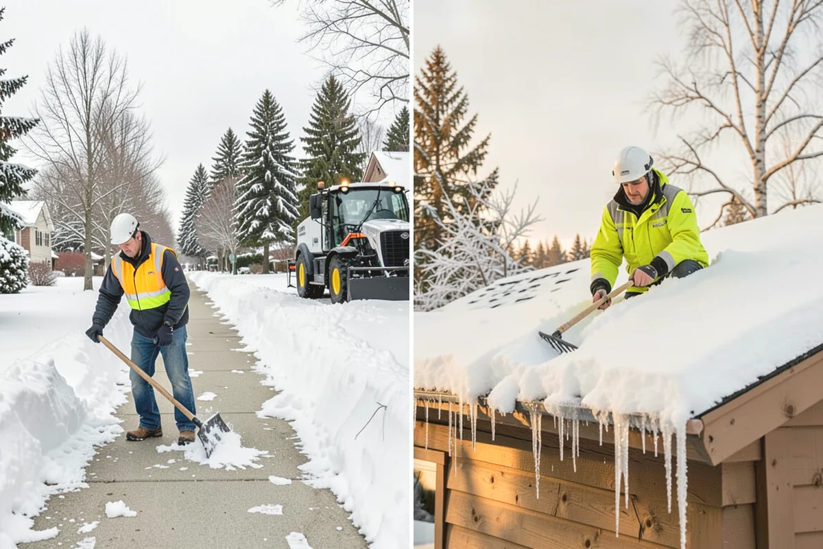 Front Entrance Snow Removal in Duvall, King County, WA - We assess the landing, approach, and door threshold