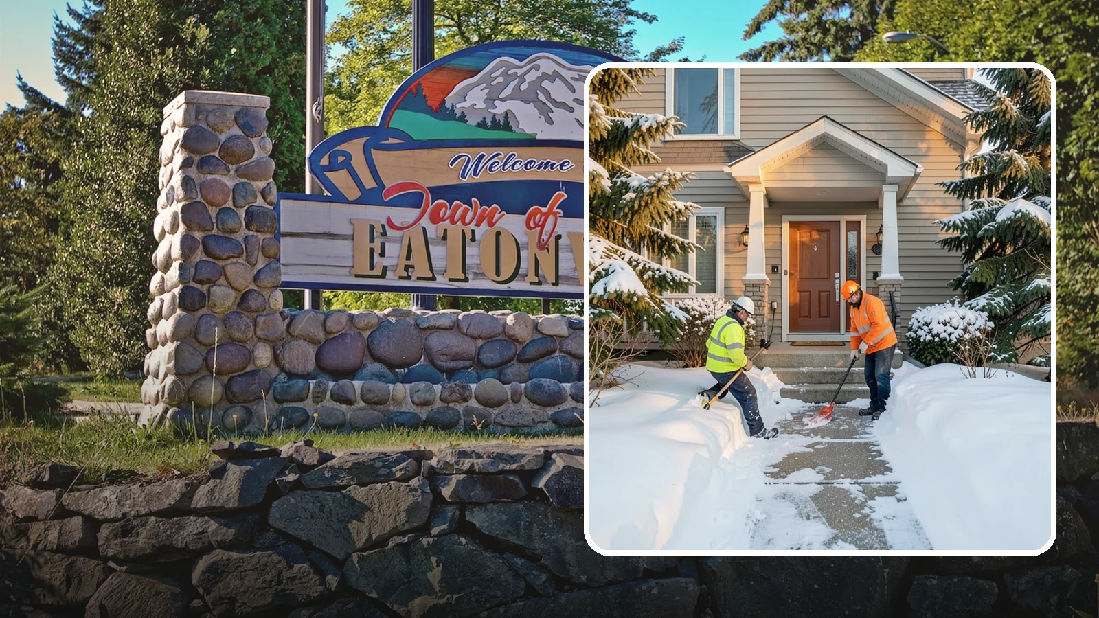 Front Entrance Snow Removal in Eatonville, Pierce County, WA - We clear the approach to your front door so guests, deliveries, and family arrive without slipping on iced concrete.
