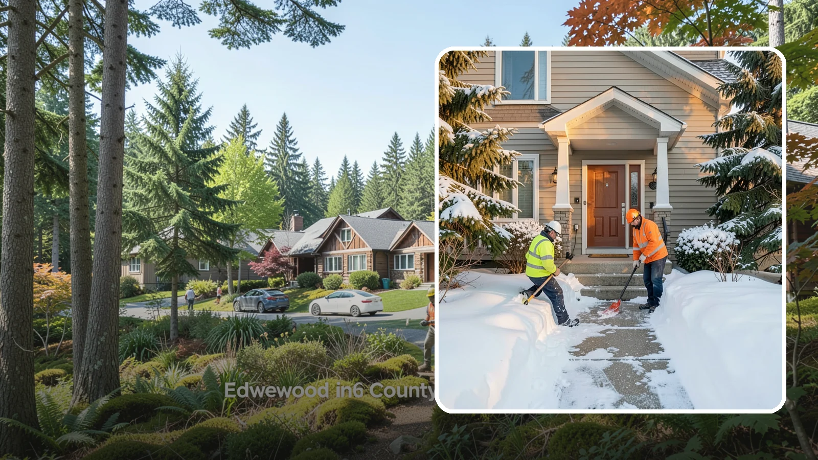 Front Entrance Snow Removal in Edgewood, Pierce County, WA - We clear the approach to your front door so guests, deliveries, and family arrive without slipping on iced concrete.