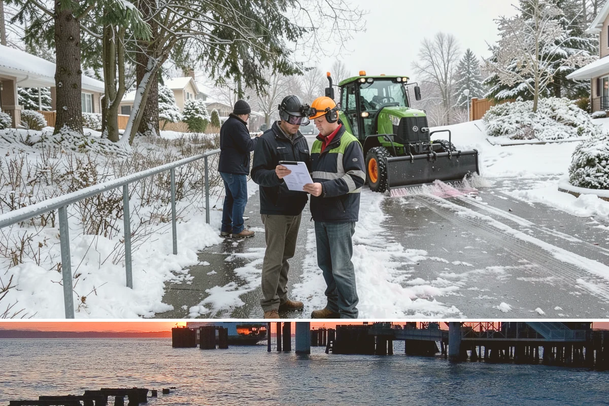 Front Entrance Snow Removal in Edmonds, Snohomish County, WA - Get on our route by late November so your entrance is protected before the season's first hard frost.