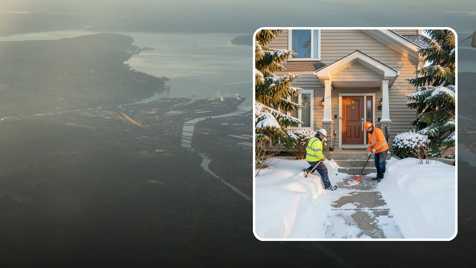 Front Entrance Snow Removal in Fife, Pierce County, WA - We clear the approach to your front door so guests, deliveries, and family arrive without slipping on iced concrete.