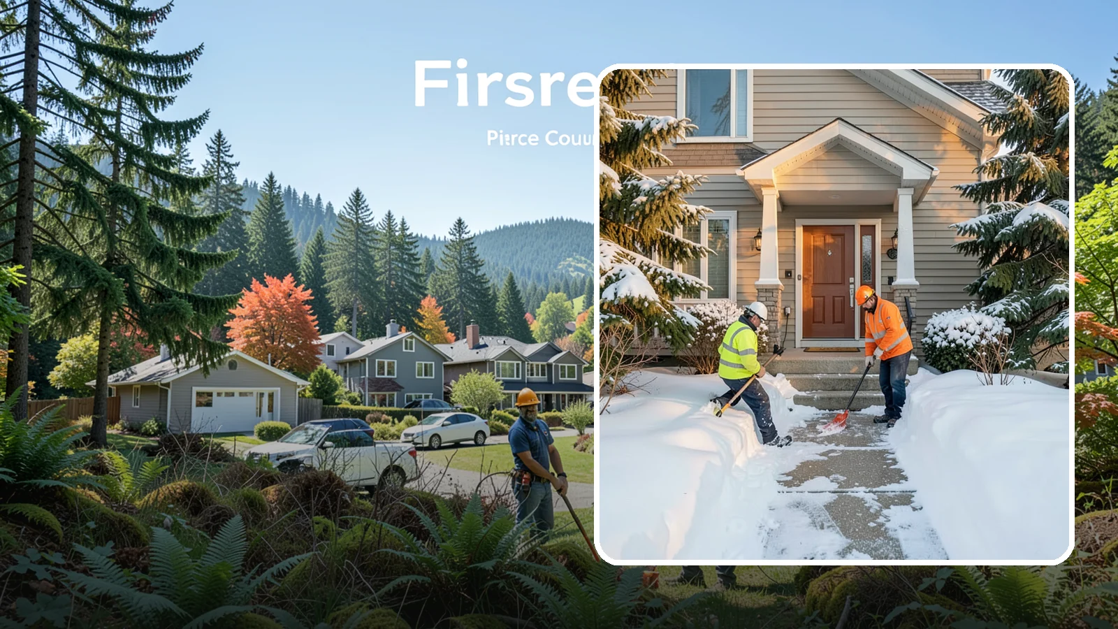 Front Entrance Snow Removal in Fircrest, Pierce County, WA - We clear the approach to your front door so guests, deliveries, and family arrive without slipping on iced concrete.