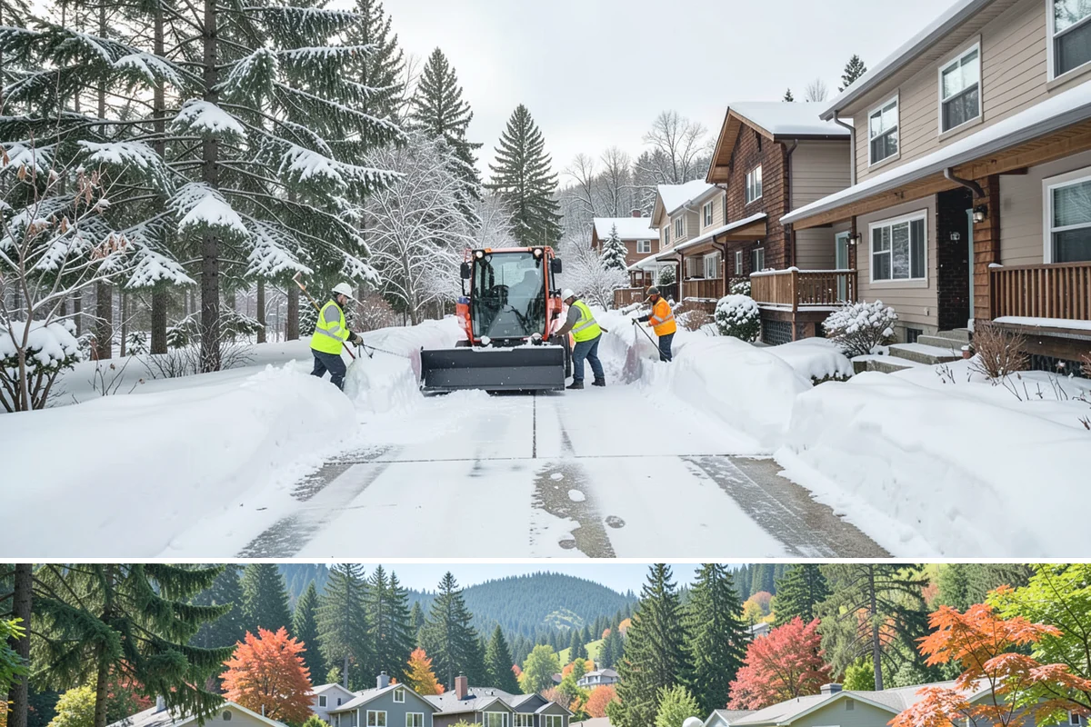 Front Entrance Snow Removal in Fircrest, Pierce County, WA - Get on our route by late November so your entrance is protected before the season's first hard frost.