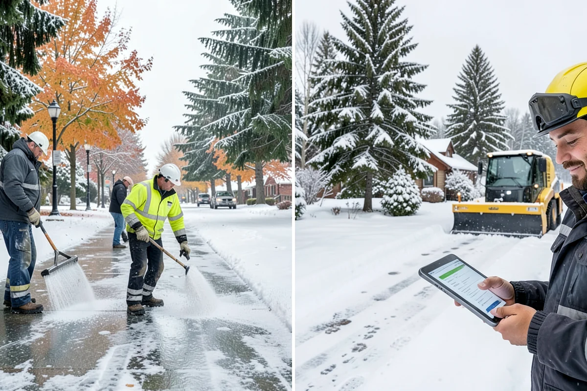 Front Entrance Snow Removal in Hunts Point, King County, WA - We assess the landing, approach, and door threshold