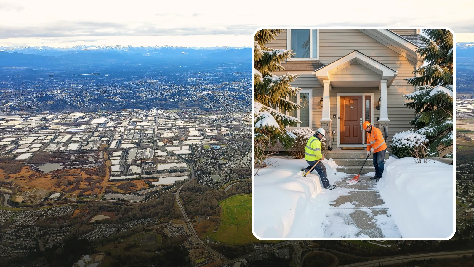 Front Entrance Snow Removal in Kent, King County, WA - We clear the approach to your front door so guests, deliveries, and family arrive without slipping on iced concrete.