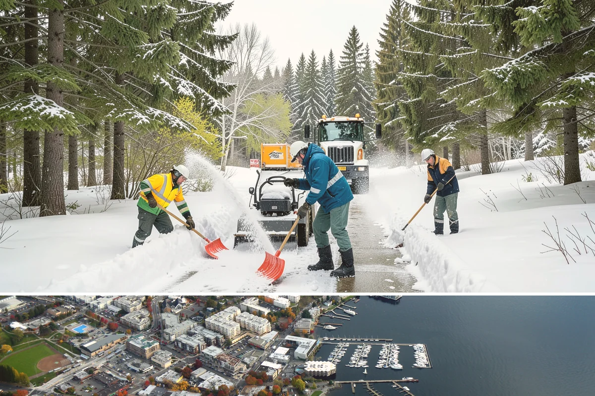Front Entrance Snow Removal in Kirkland, King County, WA - Get on our route by late November so your entrance is protected before the season's first hard frost.