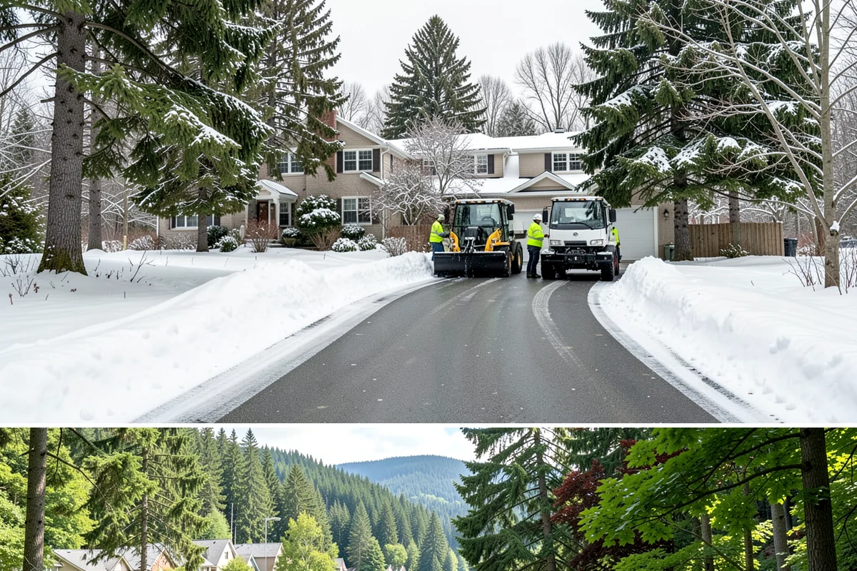 Front Entrance Snow Removal in Lake Forest Park, King County, WA - Get on our route by late November so your entrance is protected before the season's first hard frost.