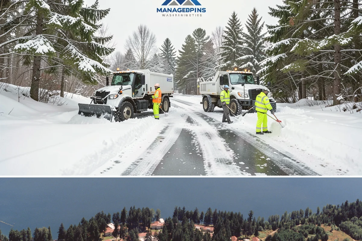 Front Entrance Snow Removal in Lakewood, Pierce County, WA - Get on our route by late November so your entrance is protected before the season's first hard frost.