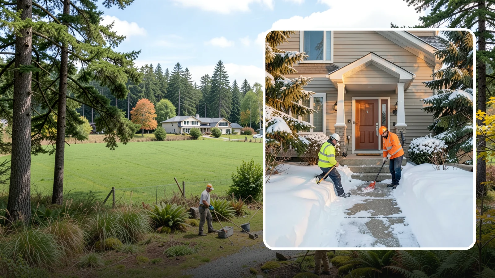 Front Entrance Snow Removal in Lyman, Skagit County, WA - We clear the approach to your front door so guests, deliveries, and family arrive without slipping on iced concrete.