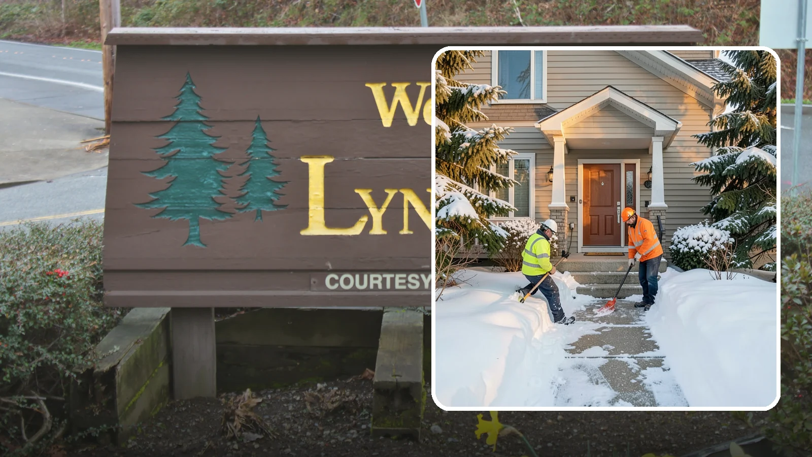 Front Entrance Snow Removal in Lynnwood, Snohomish County, WA - We clear the approach to your front door so guests, deliveries, and family arrive without slipping on iced concrete.