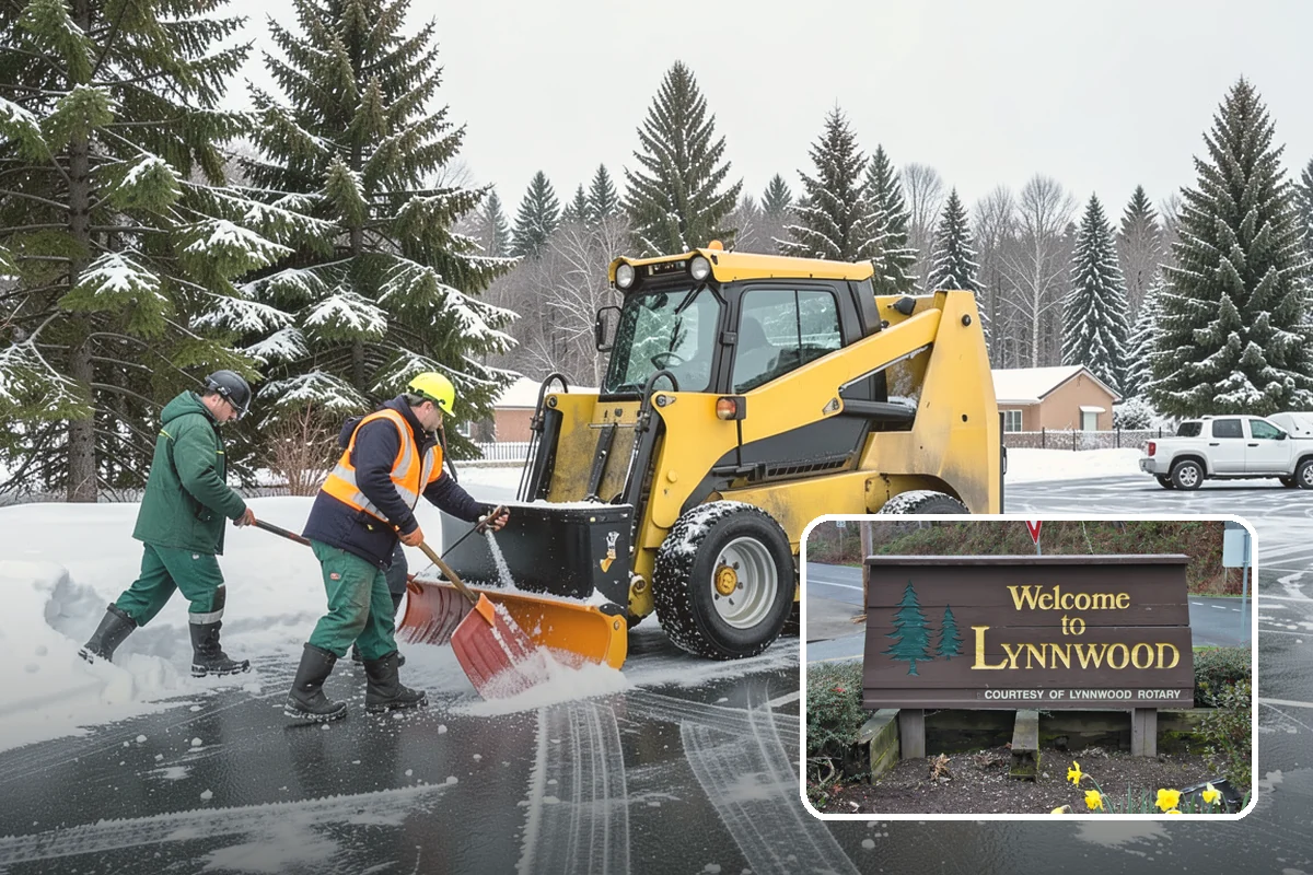 Front Entrance Snow Removal in Lynnwood, Snohomish County, WA - Removes the ice glaze that forms on shaded thresholds