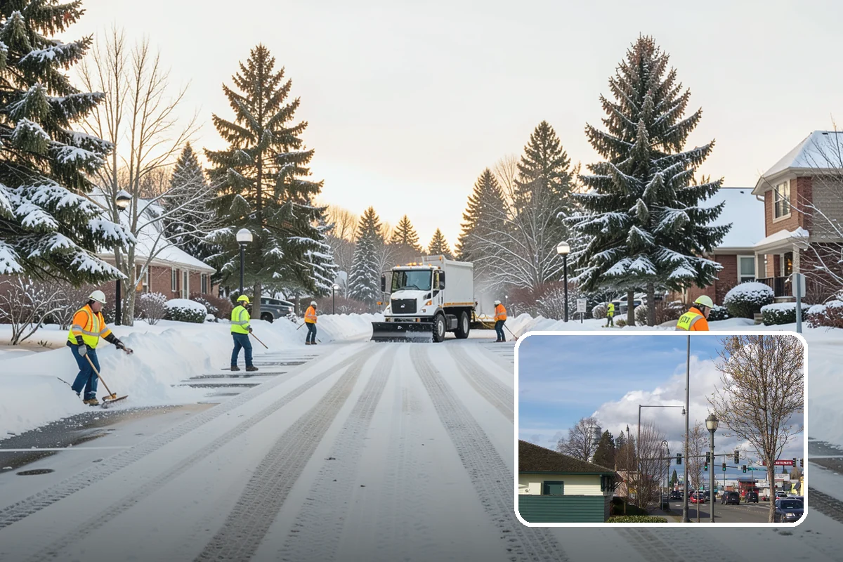 Front Entrance Snow Removal in Marysville, Snohomish County, WA - Removes the ice glaze that forms on shaded thresholds