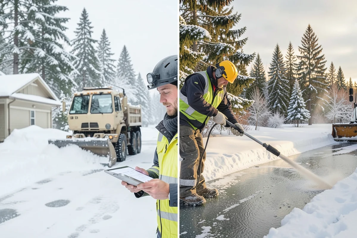 Front Entrance Snow Removal in Marysville, Snohomish County, WA - We assess the landing, approach, and door threshold