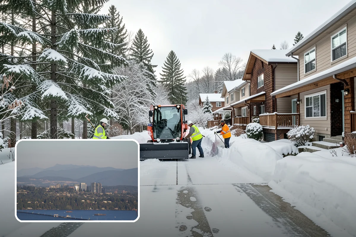Front Entrance Snow Removal in Medina, King County, WA - Removes the ice glaze that forms on shaded thresholds