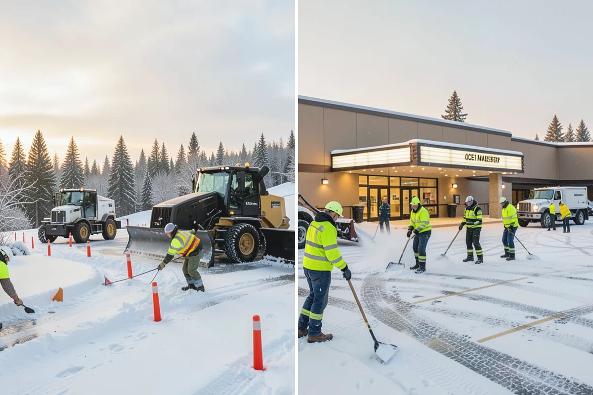 Front Entrance Snow Removal in Medina, King County, WA - We assess the landing, approach, and door threshold