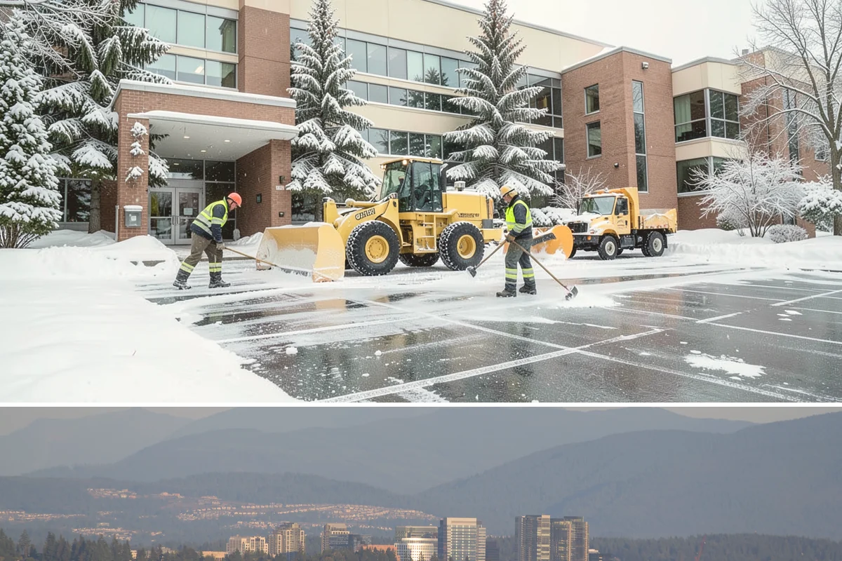 Front Entrance Snow Removal in Medina, King County, WA - Get on our route by late November so your entrance is protected before the season's first hard frost.