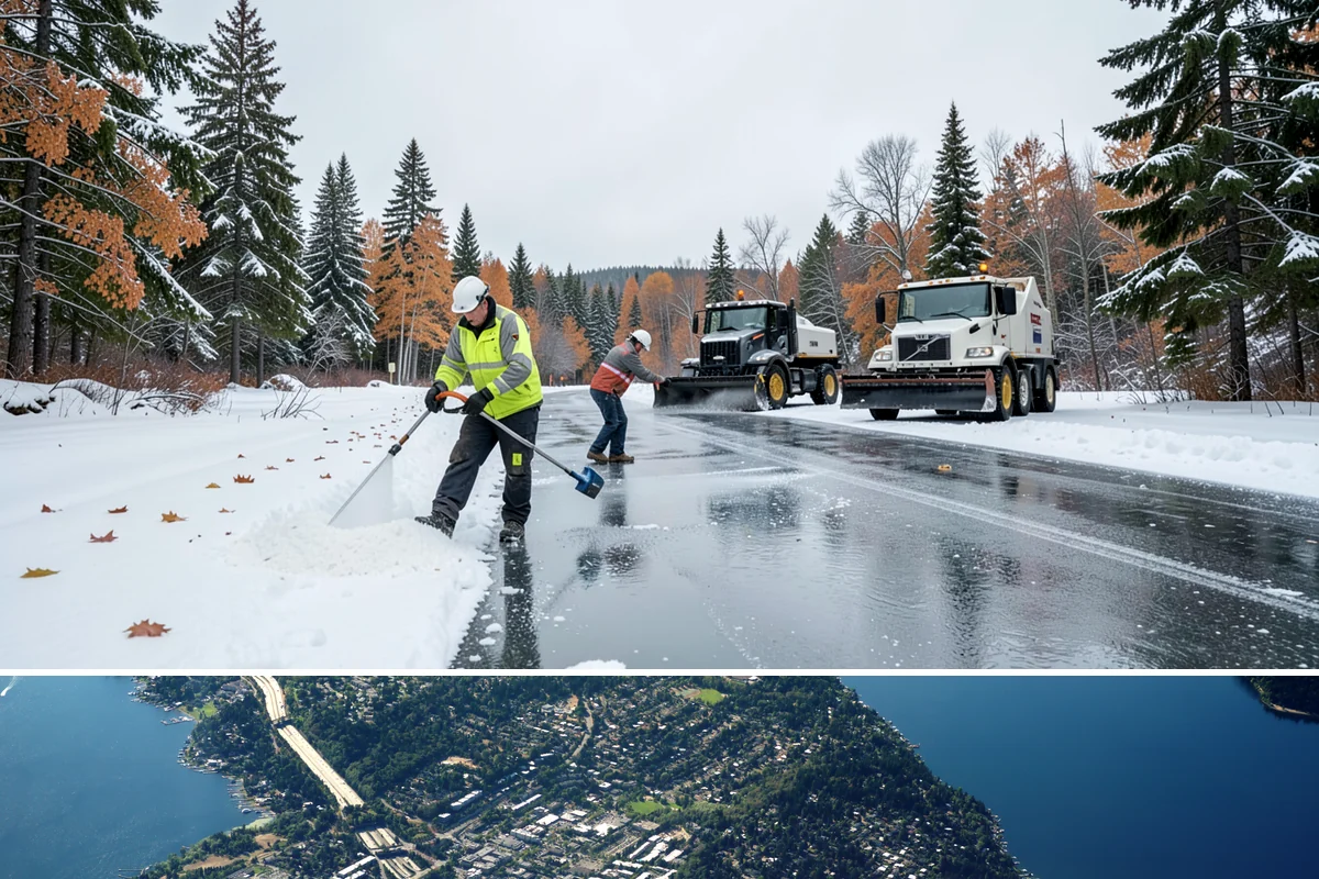 Front Entrance Snow Removal in Mercer Island, King County, WA - Get on our route by late November so your entrance is protected before the season's first hard frost.