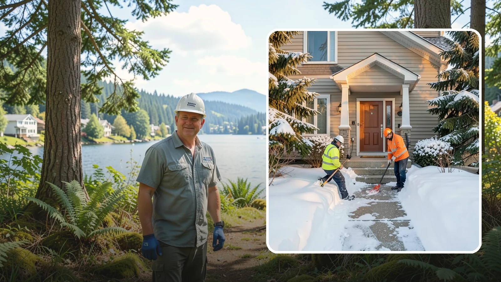 Front Entrance Snow Removal in Milton, King County, WA - We clear the approach to your front door so guests, deliveries, and family arrive without slipping on iced concrete.